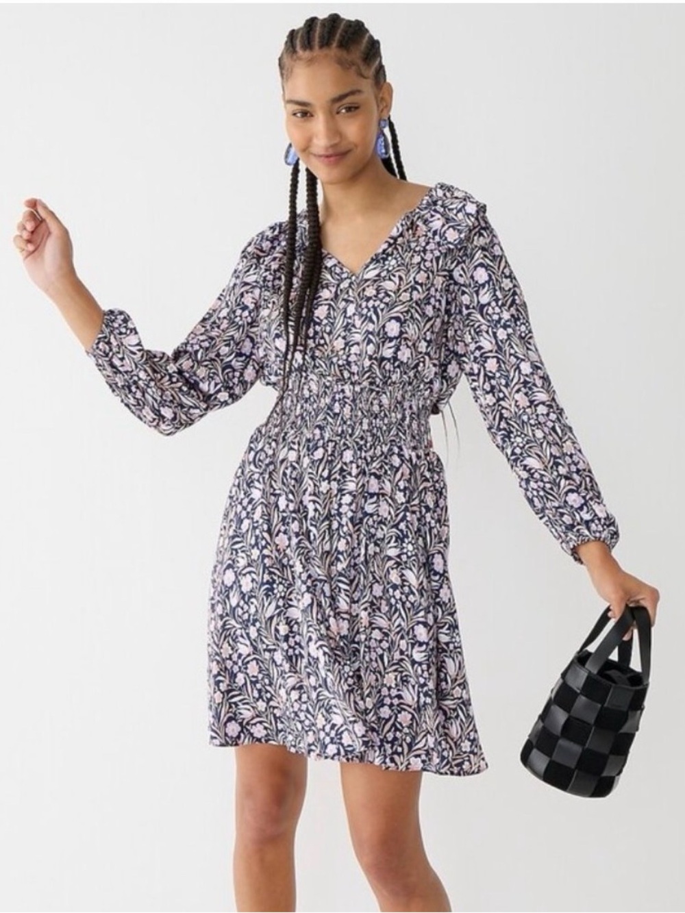 J. Crew Ruffle Mini Dress Floral Fields